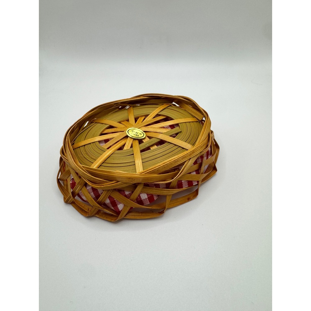 Vintage Corn on the Cob Ceramic Salt Pepper Shakers Wicker Basket Gingham - Picture 6 of 6